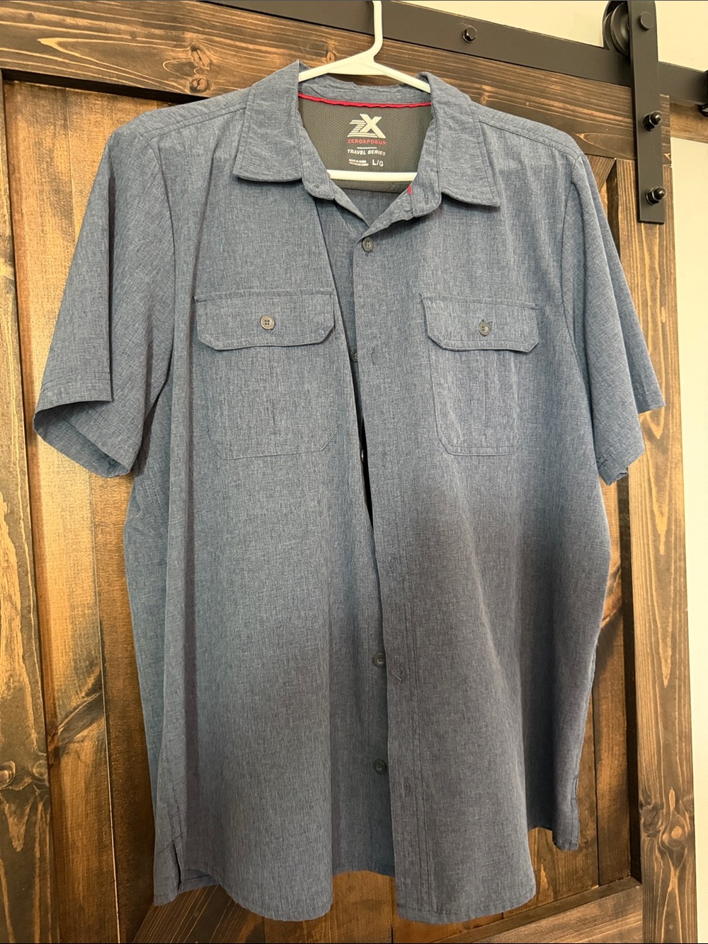 ZeroXposur Men's Short-Sleeve Button-Down Shirt - Chambray Blue